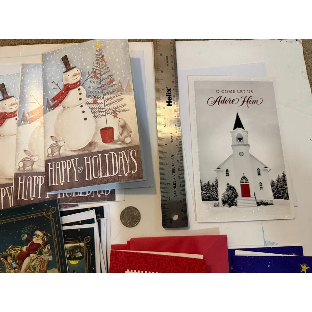 Lot 26 Assorted Christmas Greeting Cards‎ Unused with Envelopes plus extra Xmas